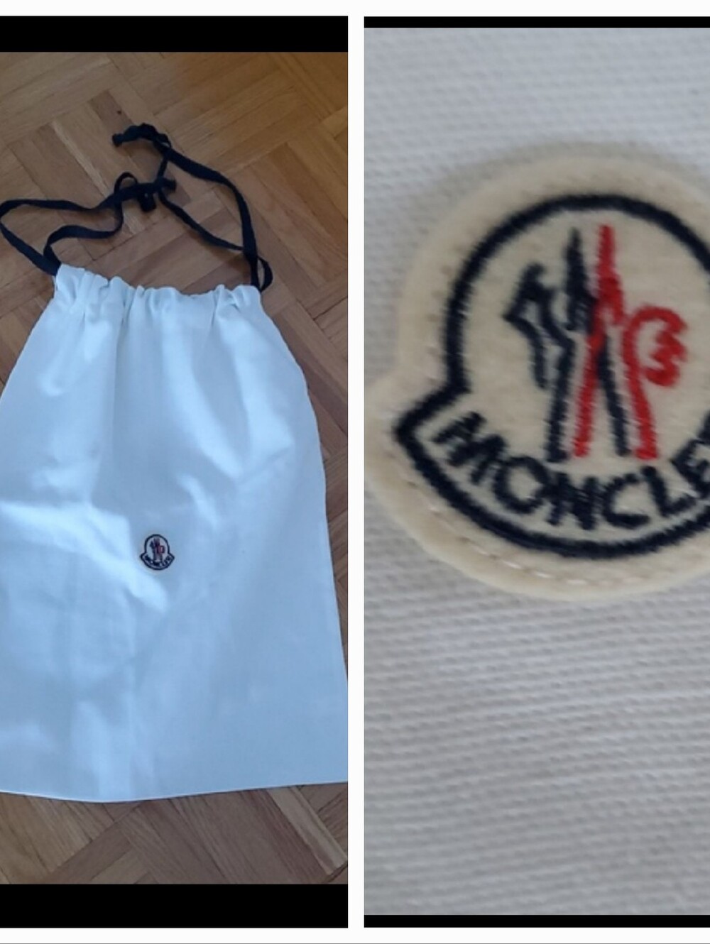 Moncler White Drawstring Dust Bag